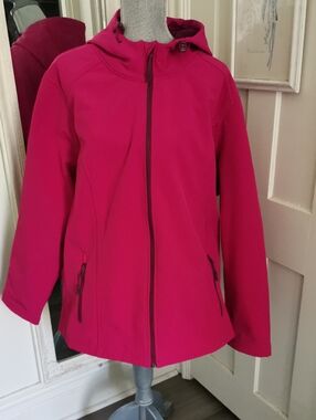 Womens Athletic Works Plus Fuschia Barbie Spring Waterproof Coat. 3X